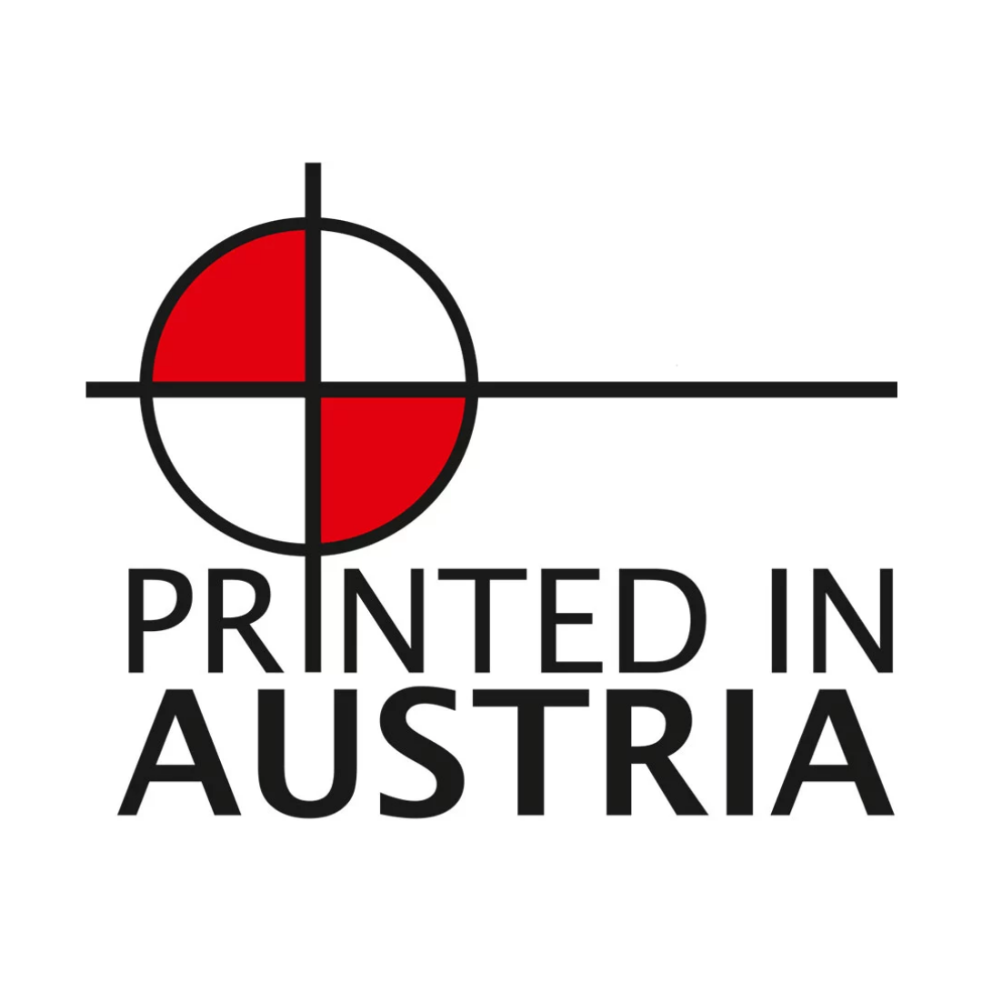 Logo „Printed in Austria“ – Regionale Druckproduktion in Österreich